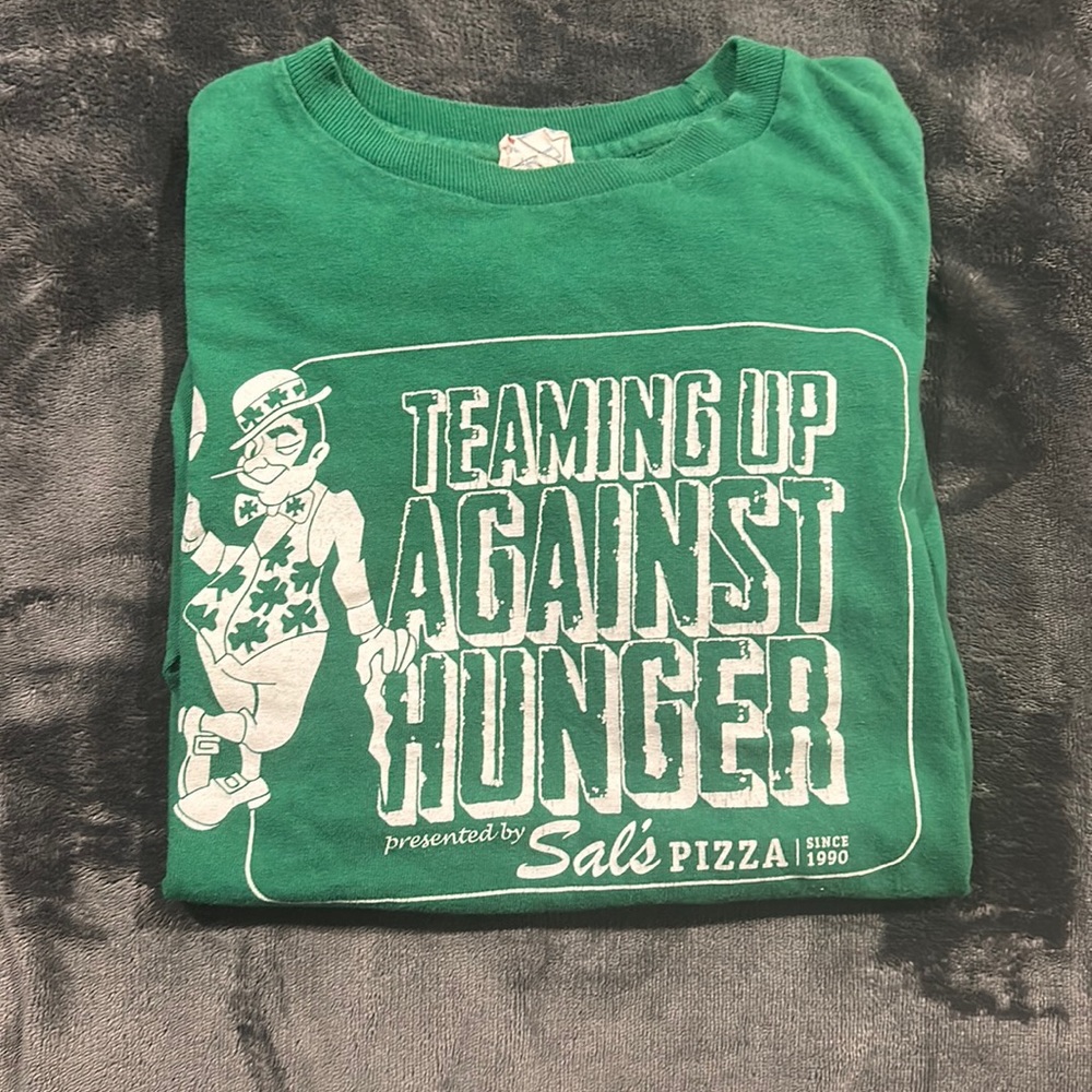 2012 Sal’s Pizza x Celtics half-time commercial t-shirt (double signed)